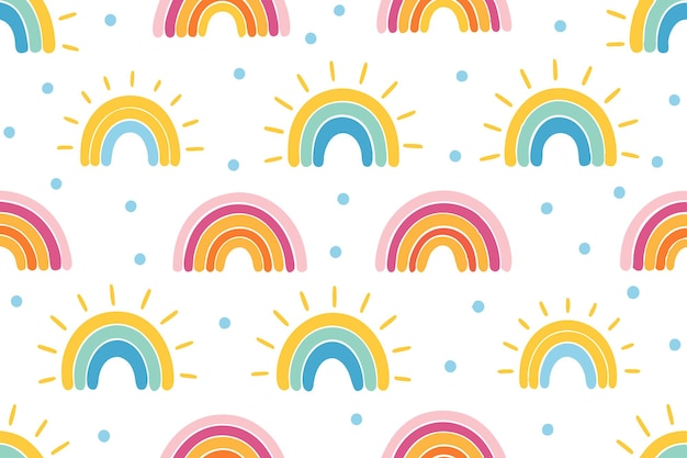 El patrón del arco iris y el sol
