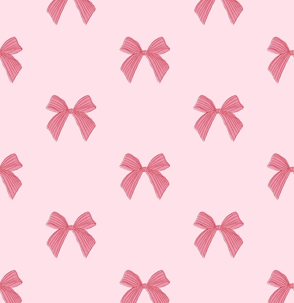 Patrón de arco rosado sin costuras en un diseño vectorial