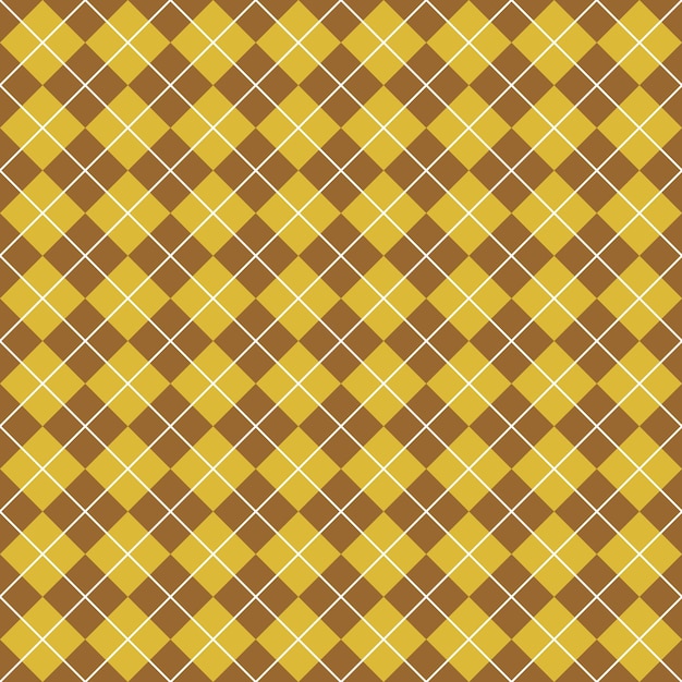 Patrón de Argyle transparente marrón y amarillo simple