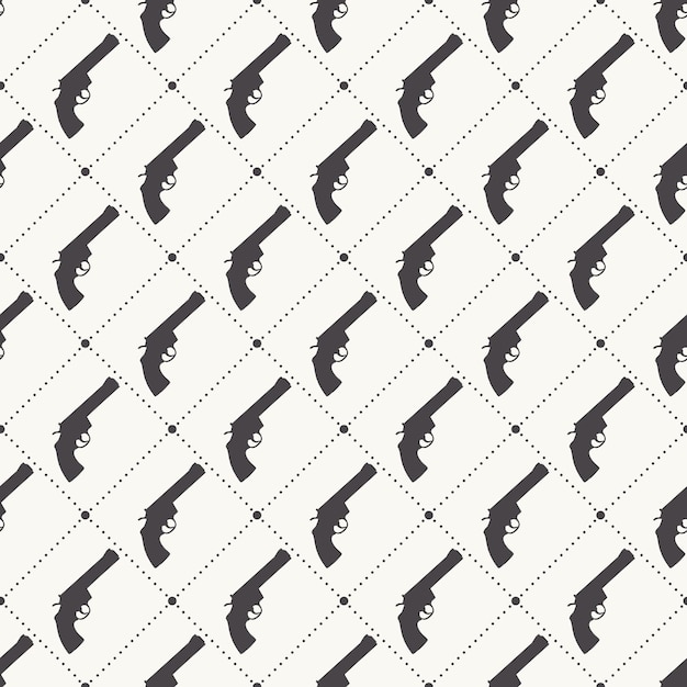 Patrón de armas de fuego sobre fondo blanco. ilustración de estilo creativo y militar.