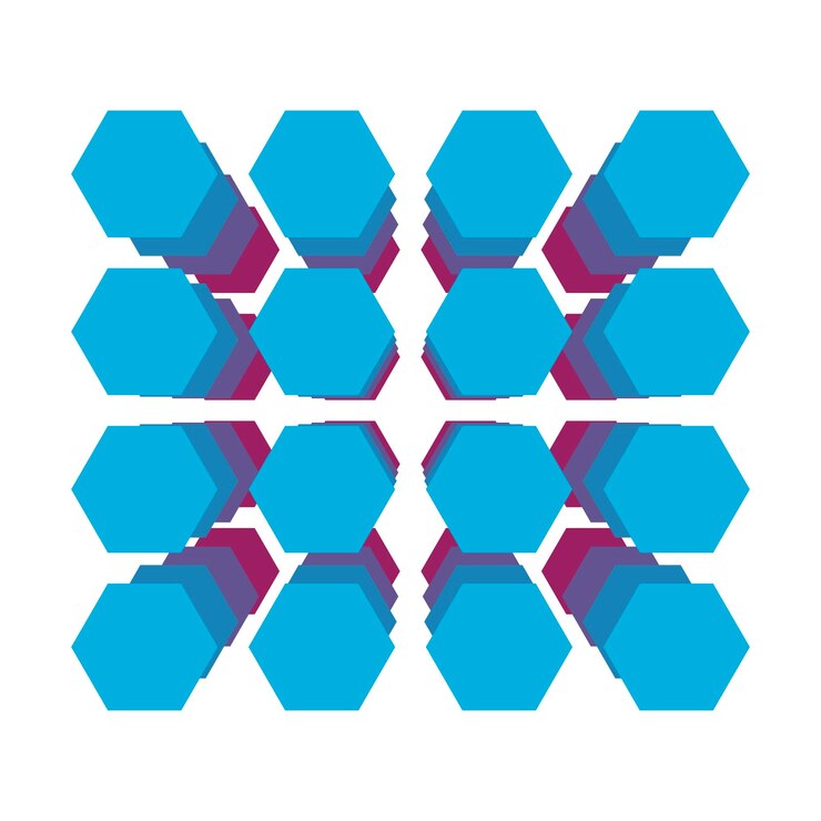Vector patrón de arreglo hexagonal con decoración de perspectiva emergente fondo de papel tapiz de fondo