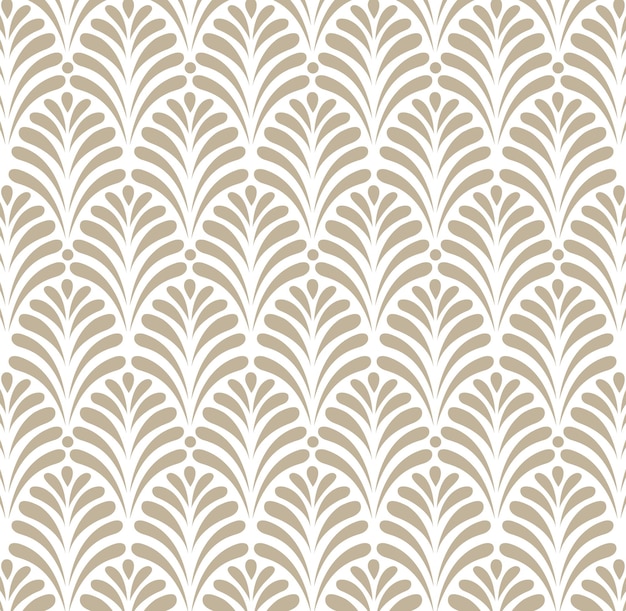 El patrón de art deco floral moderno sin costuras deja un fondo vectorial