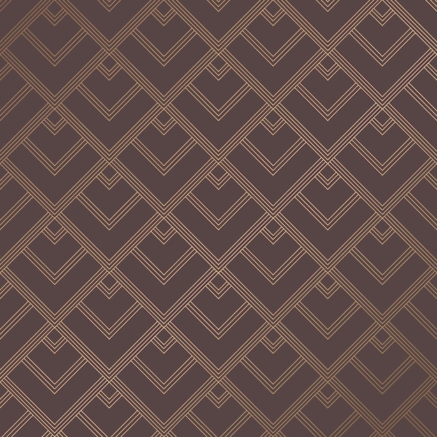 Patrón Art Deco Fondo dorado sin costuras Diseño geométrico minimalista Diseño de línea vectorial Motivos de la década de 1920 Ilustración vintage de lujo