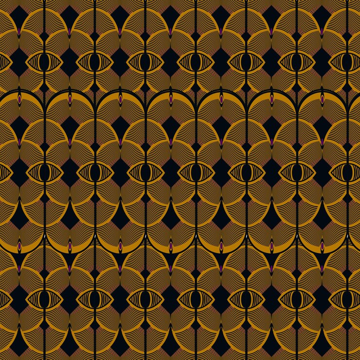 Vector patrón de arte decó de ventilador