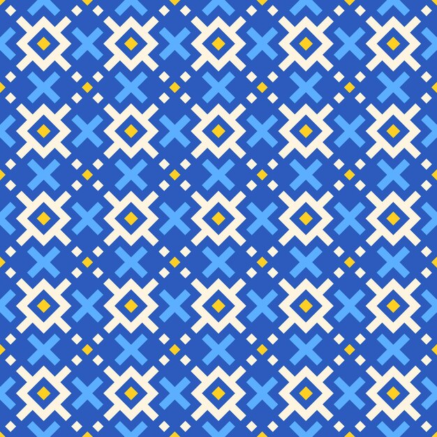 patrón de arte de píxeles con ornamento de bordado tradicional ucraniano fondo vectorial sin costuras