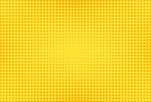 Patrón de arte pop amarillo. fondo de semitono cómico. ilustración vectorial.