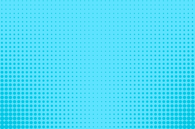 Patrón de arte pop. Fondo cómico de semitono con puntos. Impresión azul con efecto de medio tono. Textura retro de dibujos animados. Ilustración vectorial. Telón de fondo de duotono moderno abstracto.