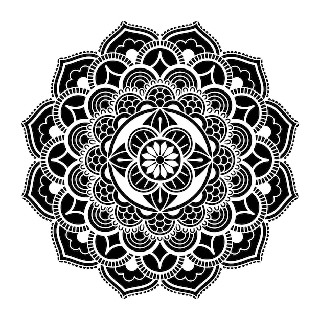 Patrón de arte vectorial de mandala. Meditación, ilustración de adorno indio.