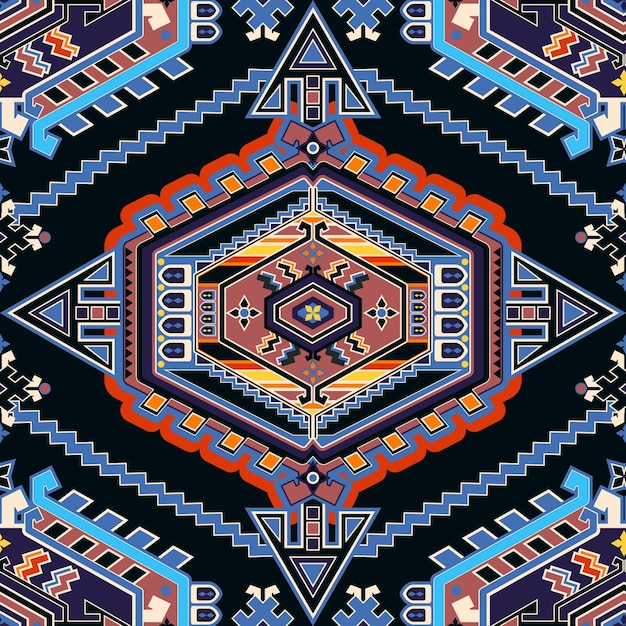 Patrón azteca sin costuras. Fondo geométrico
