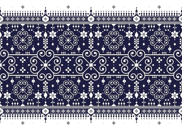 un patrón azul y blanco con un diseño que dice la palabra en él