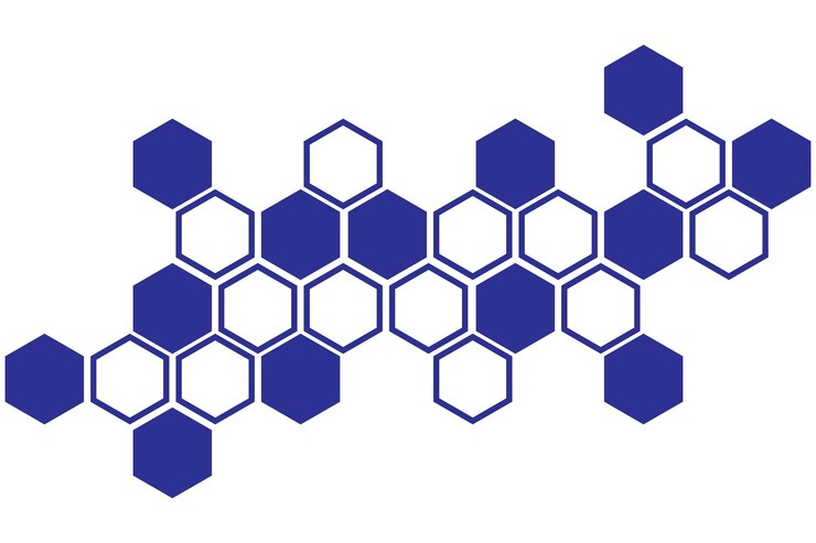 Vector un patrón azul y blanco con formas geométricas y un fondo blanco