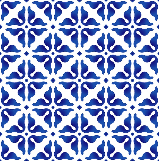 Patrón azul y blanco,