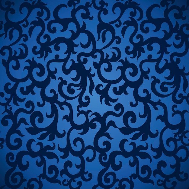 Vector patrón azul decorativo en estilo étnico mosaico