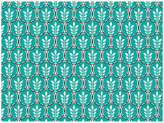 un patrón azul y verde con un diseño de hoja en azul