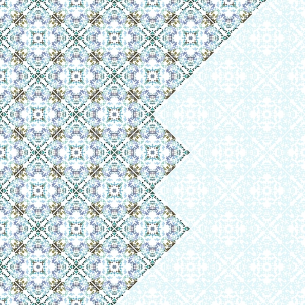 Un patrón azul y verde con un fondo blanco.