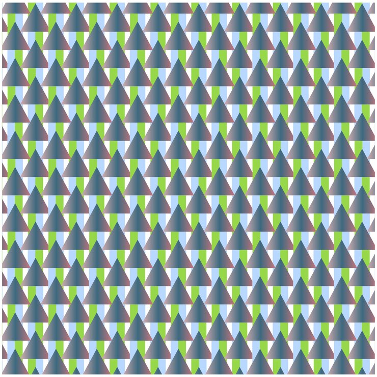 Vector un patrón azul y verde de triángulos colorido abstracto sin costuras patrón geométrico arte triangular