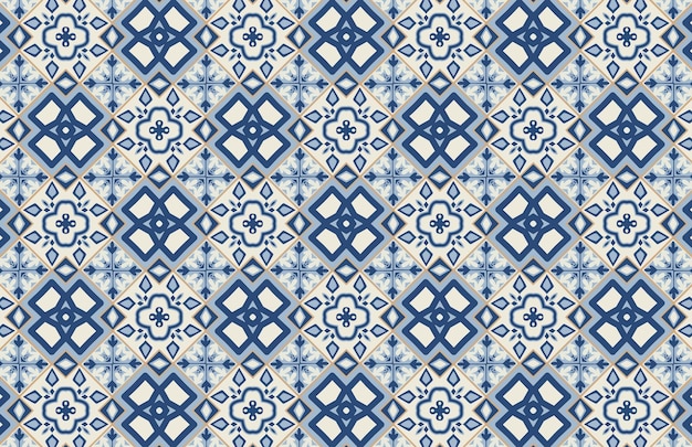 Patrón de azulejos de cerámica azul