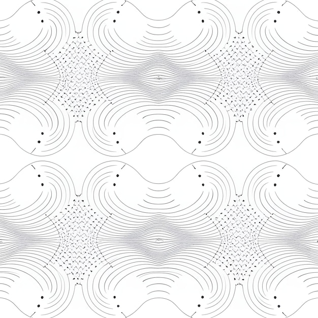 Vector patrón de azulejos sin costuras de patrones de corriente abstractos en un fondo blanco
