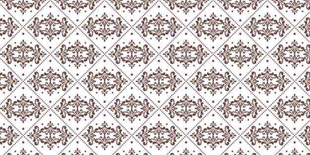 Patrón de azulejos de damasco vintage sin costuras en colores pastel suaves con elementos florales decorativos adecuados