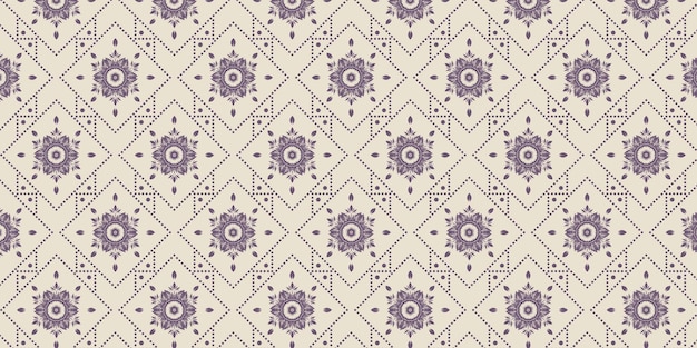 Patrón de azulejos de damasco vintage sin costuras en colores pastel suaves con ornamentos florales