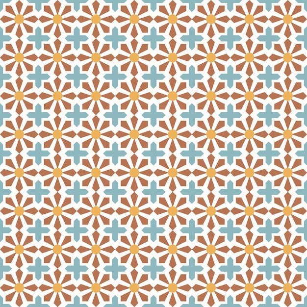 Patrón de azulejos florales geométricos