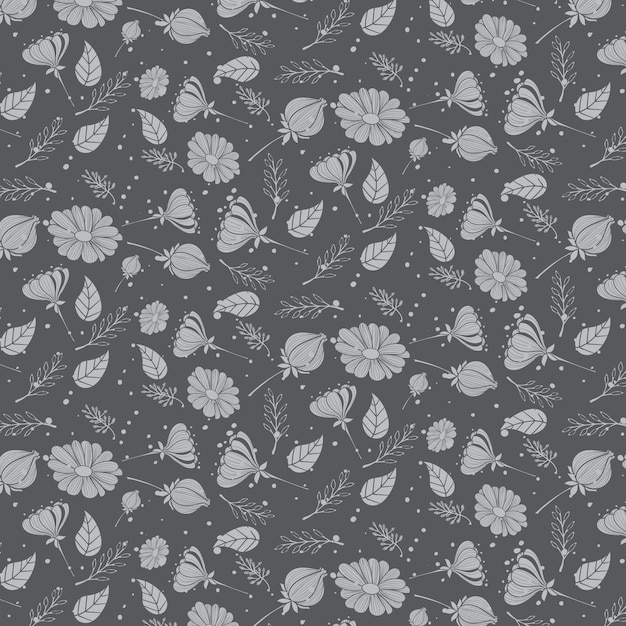 Patrón de azulejos florales lineales geométricos