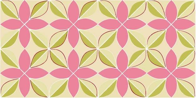 Patrón de azulejos de flores rosadas