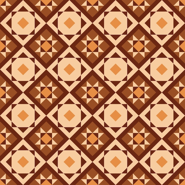 Patrón de azulejos geométricos en marrón y naranja