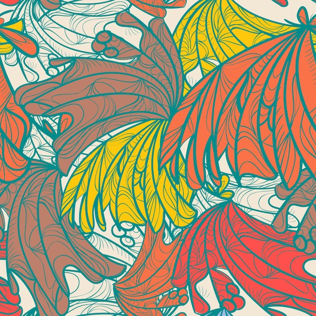 Patrón de azulejos multicolores vectoriales sin costura con remolinos