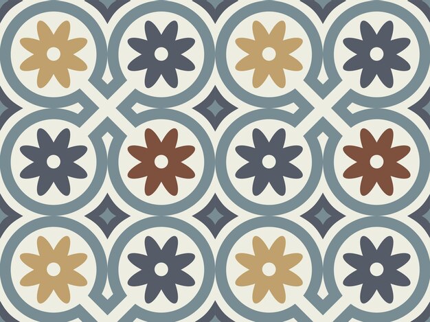 Patrón de azulejos retro sin costuras diseño geométrico vintage y decorativo