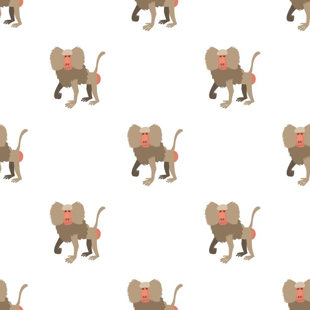Patrón de babuino textura de fondo sin costuras repetición de papel tapiz vector geométrico
