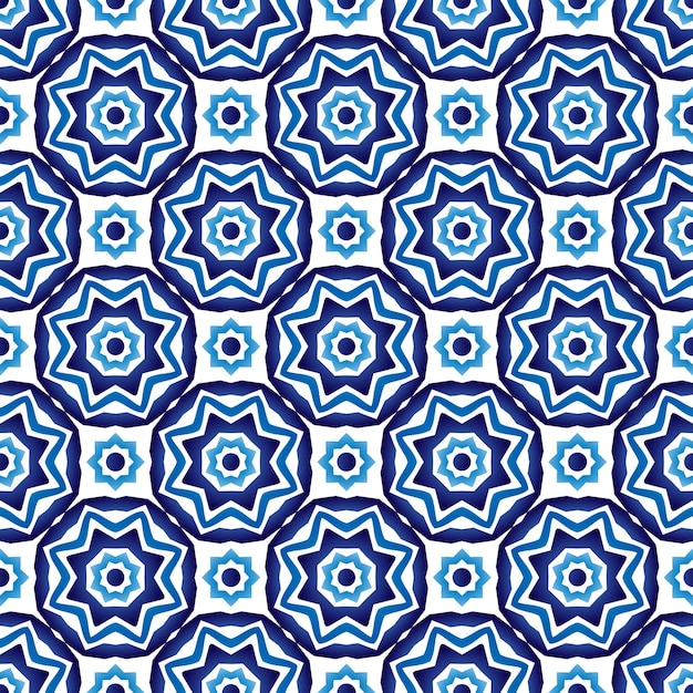 Patrón de baldosas de cerámica Motivos árabes indios islámicos Damasco patrón sin costuras Porcelana fondo étnico bohemio Flor abstracta