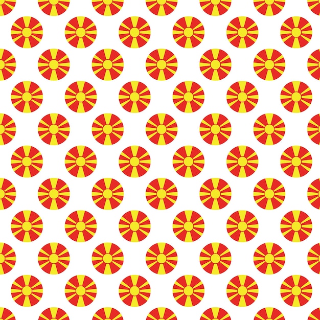 Patrón de bandera de macedonia del norte en forma de círculo