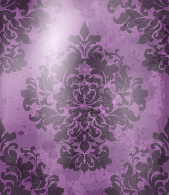 Patrón barroco vintage morado