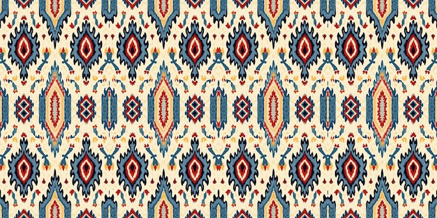 Patrón de batik sin costuras Patrón de batik tribal sin costuras e ikat étnico Patrón de colores sin costuras