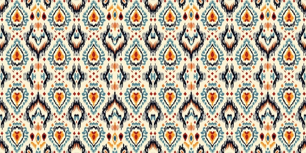 Patrón de batik sin costuras Patrón de batik tribal sin costuras e ikat étnico Patrón de colores sin costuras