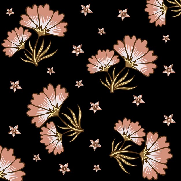 Patrón Batik con flora fauna diseño vintage elegante para el fondo del patrón papel tapiz, etc.