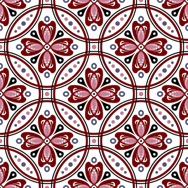 Patrón de batik floral sin costuras