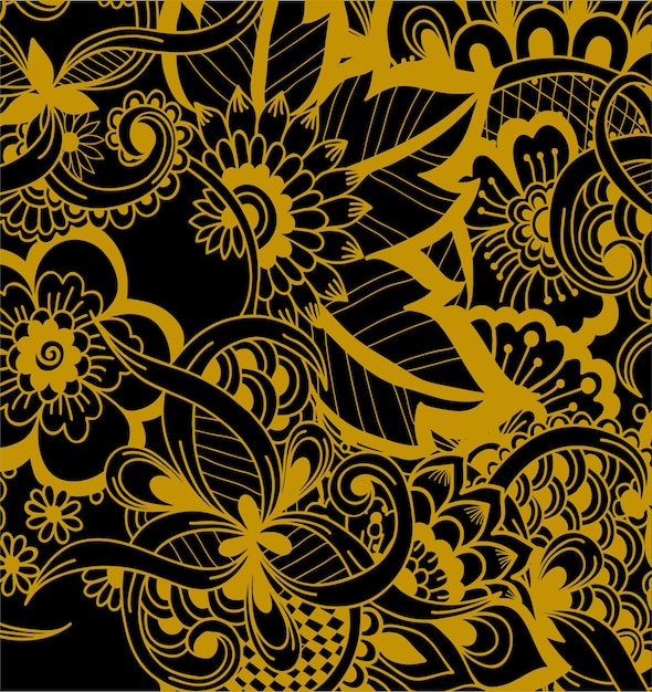 patrón batik floral sin costuras