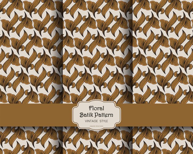 Patrón de batik floral vintage dorado