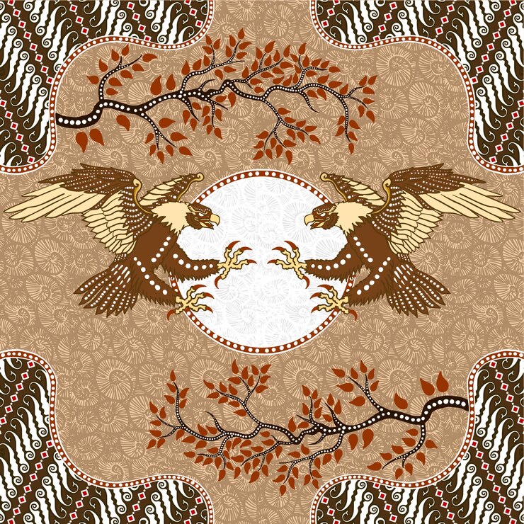 Vector el patrón de batik premium de indonesia