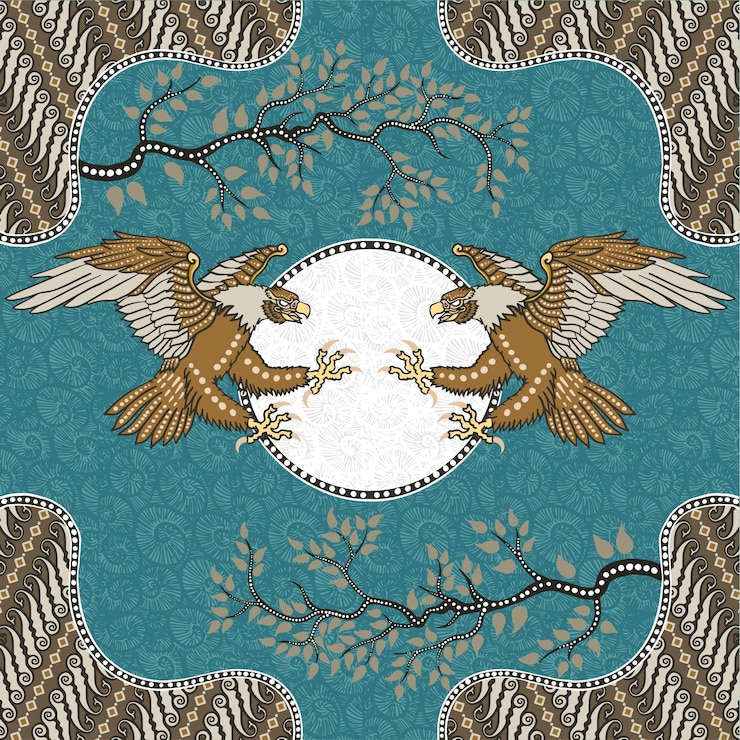 Vector el patrón de batik premium de indonesia