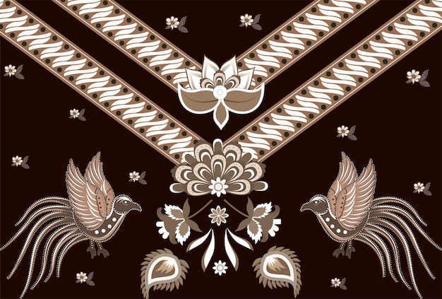 Patrón de Batik tradicional de Indonesia Vector Illustration.