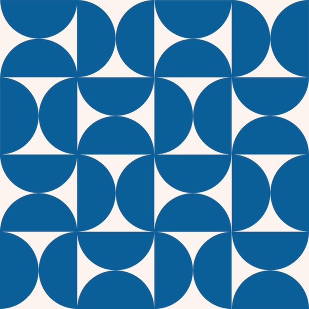patrón de Bauhaus geométrico retro azul