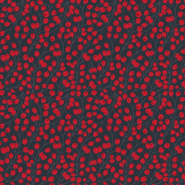Patrón de bayas rojas Fondo transparente de otoño para Vector