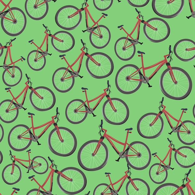 patrón con bicicleta urbana en estilo planopatrón aislado con bicicleta con cuadro femenino en vector