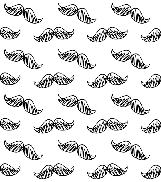 Patrón de bigote sin costuras vectorial