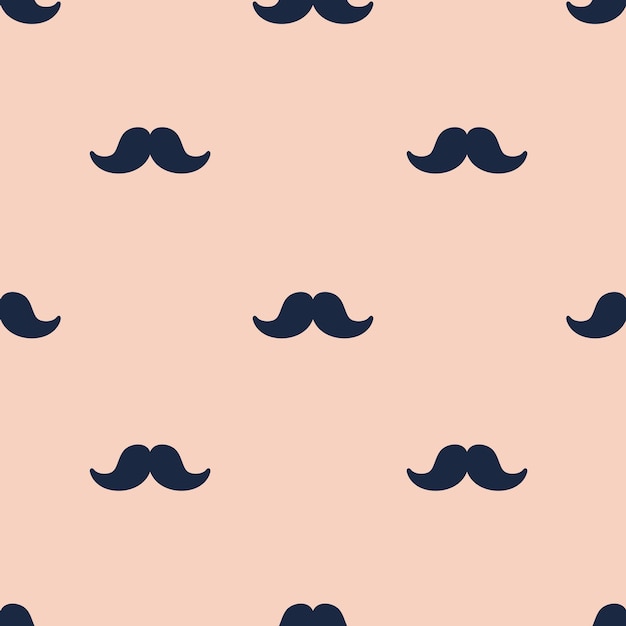 Patrón de bigote textura sin costuras para papel de envolver fondo sin fin repetición de impresión bigote en estilo retro Ilustración vectorial plana imprimible para diseño de papel tapiz textil de tela