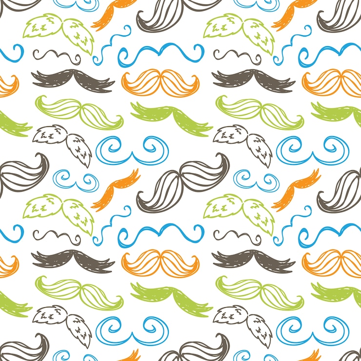 Vector patrón de bigote vintage