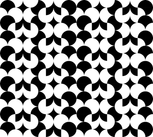 un patrón en blanco y negro con un círculo y un círculo en el medio